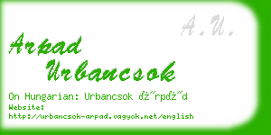 arpad urbancsok business card